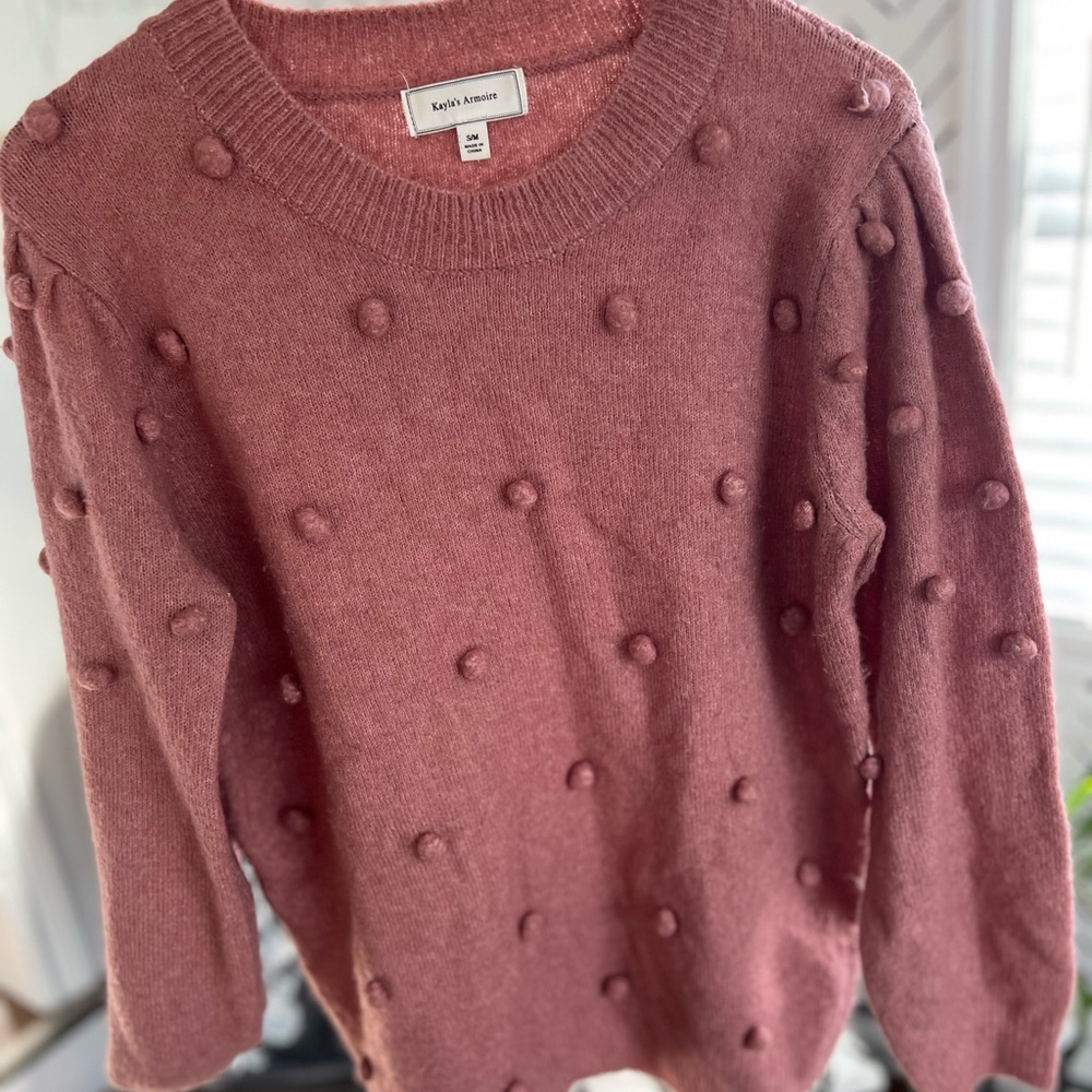Women's Textured Mauve Sweater